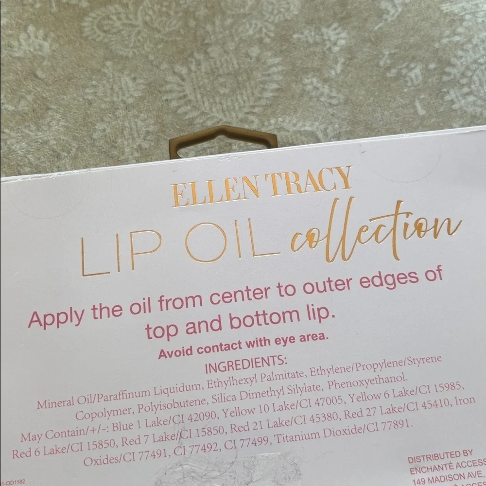 Brand New Ellen Tracy 5-Pack Lip Oil Collection Hydrating Tint Gloss Reds Pinks